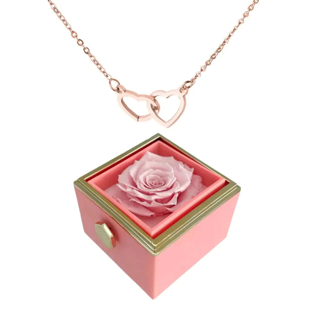 Infinite Rose With Engraved Heart Pendant