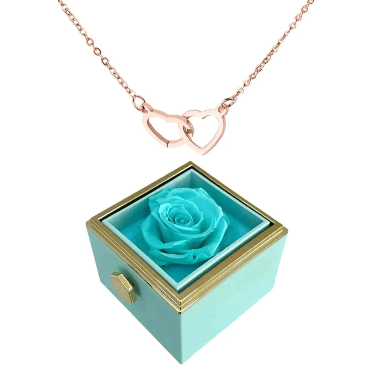 Infinite Rose With Engraved Heart Pendant